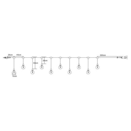 Markslöjd 108021 - LED spoljna girlanda GARDEN24 START 7,5m 10xLED/2,9W/230V IP44