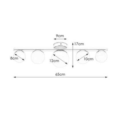 Markslöjd 108066 - Kupatilsko plafonsko svetlo PURO 5xG9/20W/230V IP44