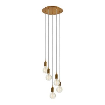 Markslöjd 108100 - Luster na sajli BRONX 5xE27/60W/230V bronzan