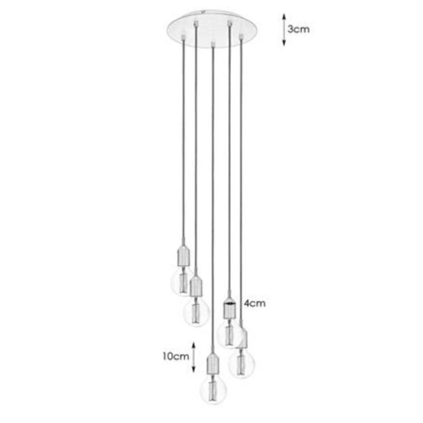 Markslöjd 108100 - Luster na sajli BRONX 5xE27/60W/230V bronzan