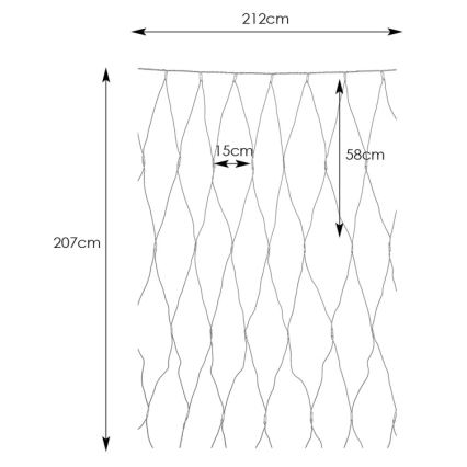 Markslöjd 108178 - LED spoljna božićna zavesa GARDEN24 160xLED/4W/24V 2x2m topla bela