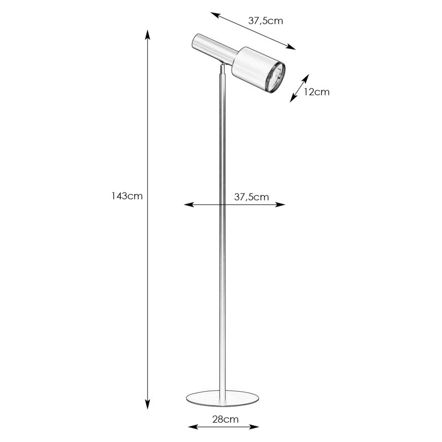 Markslöjd 108542 - Stojeća lampa OZZY 1xE27/40W/230V crna
