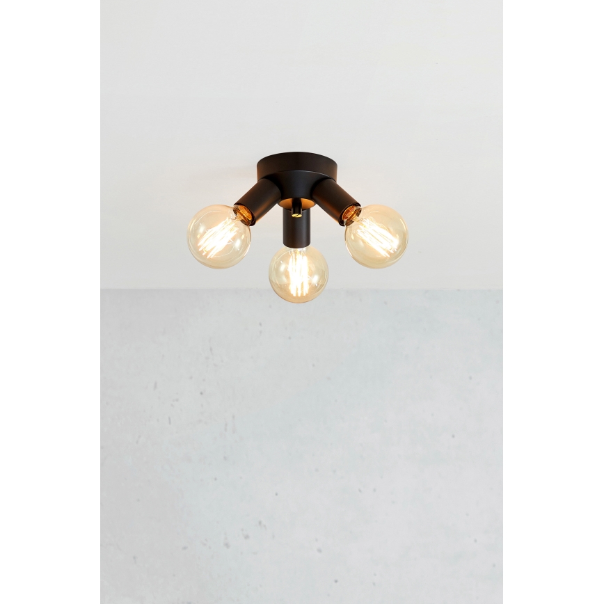 Markslöjd 108549 - Plafonsko svetlo MAZZO 3xE27/40W/230V crna