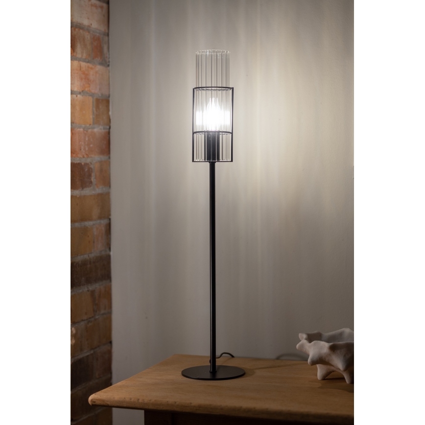 Markslöjd 108556 - Stona lampa TUBO 1xE14/40W/230V 65 cm crna/prozirna
