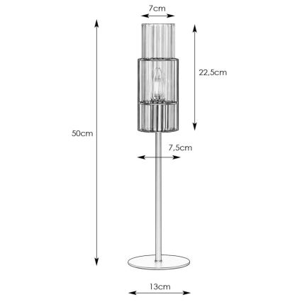 Markslöjd 108557 - Stona lampa TUBO 1xE14/40W/230V 50 cm sjajni hrom/proziran