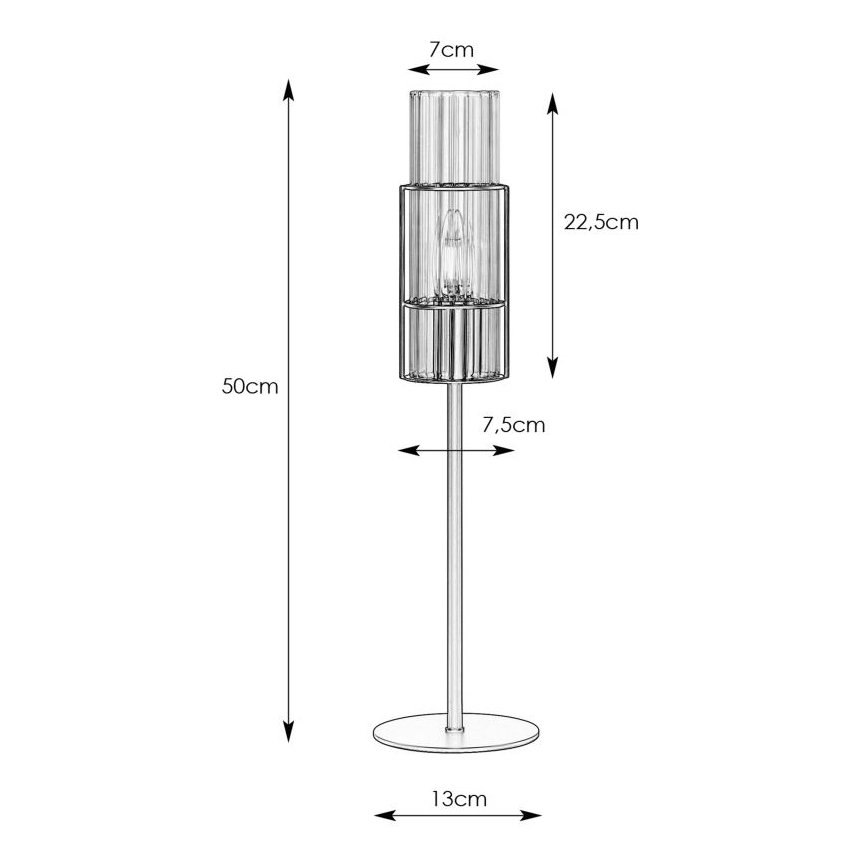Markslöjd 108557 - Stona lampa TUBO 1xE14/40W/230V 50 cm sjajni hrom/proziran