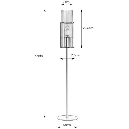 Markslöjd 108558 - Stona lampa TUBO 1xE14/40W/230V 65 cm sjajni hrom/prozirno