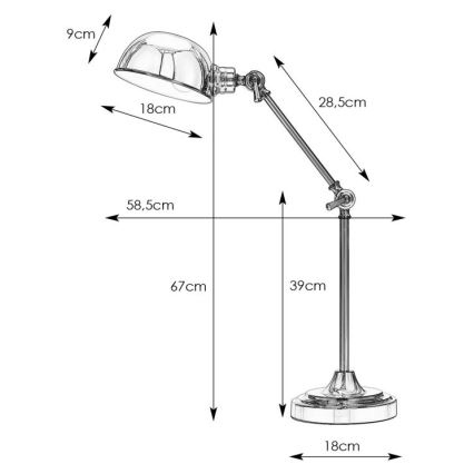 Markslöjd 108583 - Stona lampa PORTLAND 1xE27/40W/230V sijajni hrom