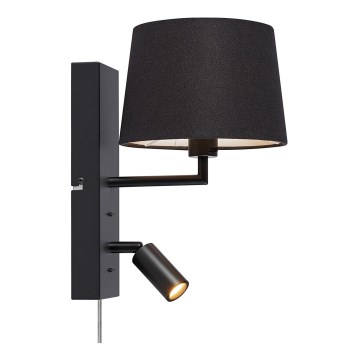 Markslöjd 108595 - LED zidna lampa sa USB priključkom COMO 1xE14/40W/230V + LED/3W crna