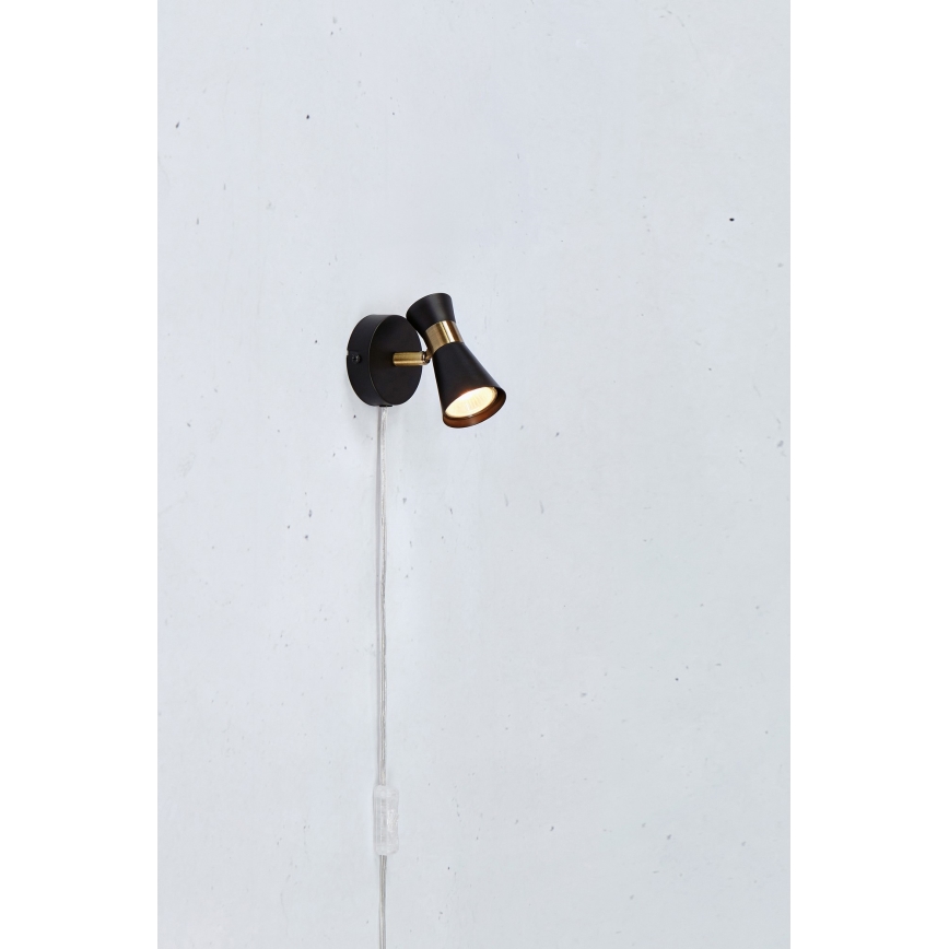 Markslöjd 108625 - Zidna spot svetiljka FOLIE 1xGU10/7W/230V crna/mesing