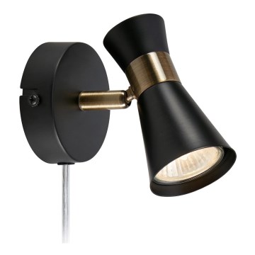 Markslöjd 108625 - Zidno spot svetlo FOLIE 1xGU10/7W/230V crna/mesing