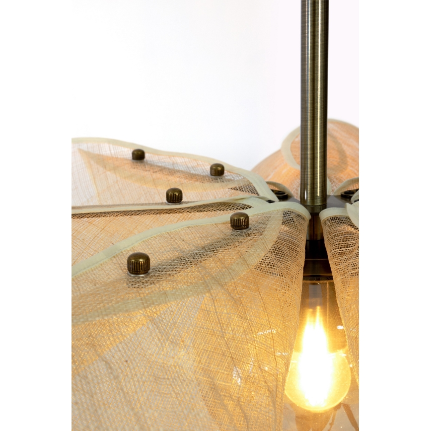 Markslöjd 108659 - Luster na sajli STYRKA 1xE27/40W/230V prečnik 63 cm bež