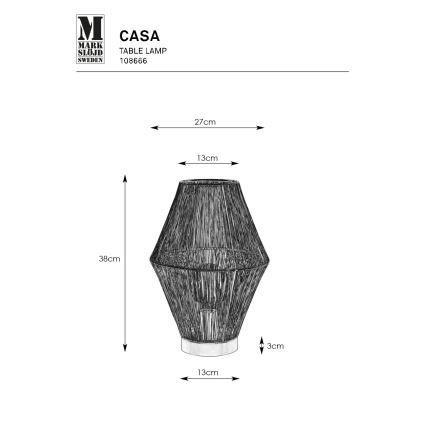Markslöjd 108666 - Stona lampa CASA 1xE27/40W/230V crna
