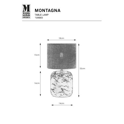 Markslöjd 108683 - Stona lampa MONTAGNA 1xE14/40W/230V 32 cm bež/crna
