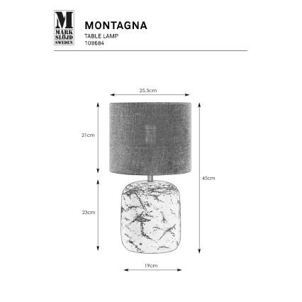 Markslöjd 108684 - Stona lampa MONTAGNA 1xE14/40W/230V 45 cm bež/crna