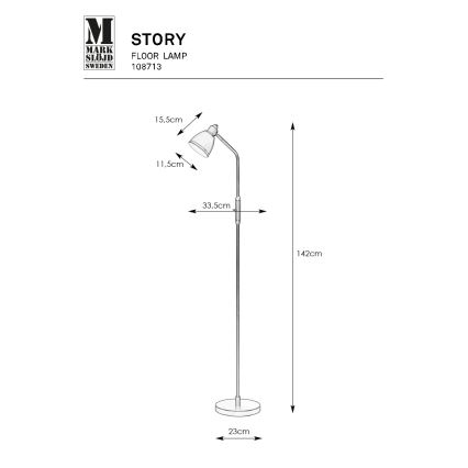 Markslöjd 108713 - Podna lampa STORY 1xE14/40W/230V, crna