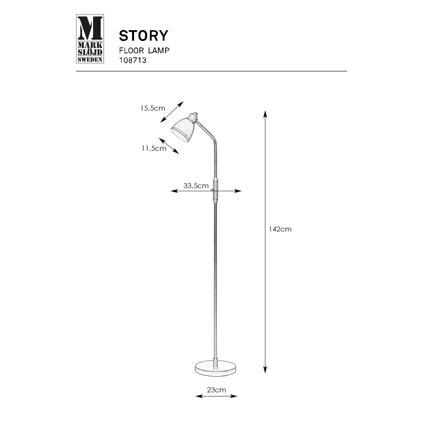 Markslöjd 108713 - Podna lampa STORY 1xE14/40W/230V, crna
