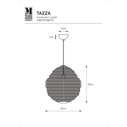 Markslöjd 108773 - Luster na sajli TAZZA 1xE27/40W/230V zlatni