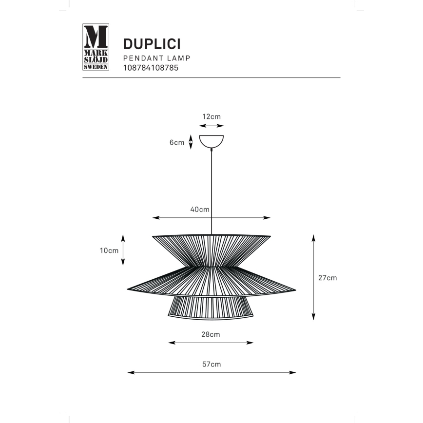 Markslöjd 108785 - Luster na sajli DUPLICI 1xE27/40W/230V bež/bambus