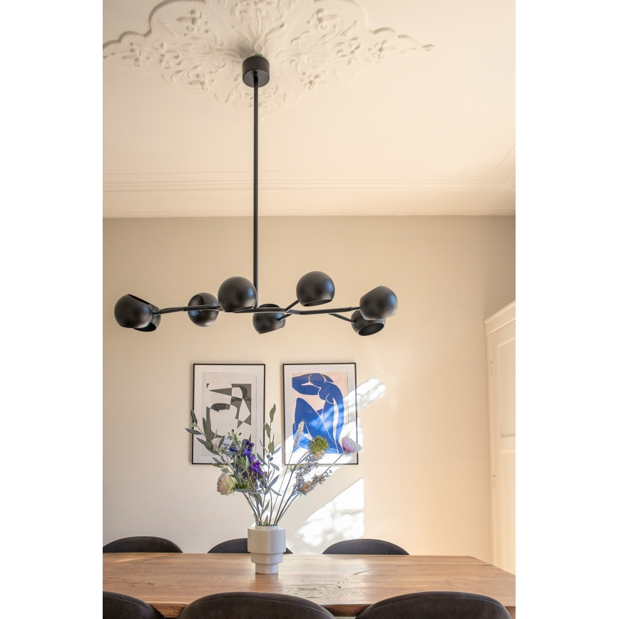 Markslöjd 108852 - Luster na šipci EDGAR 8xE14/40W/230V crna
