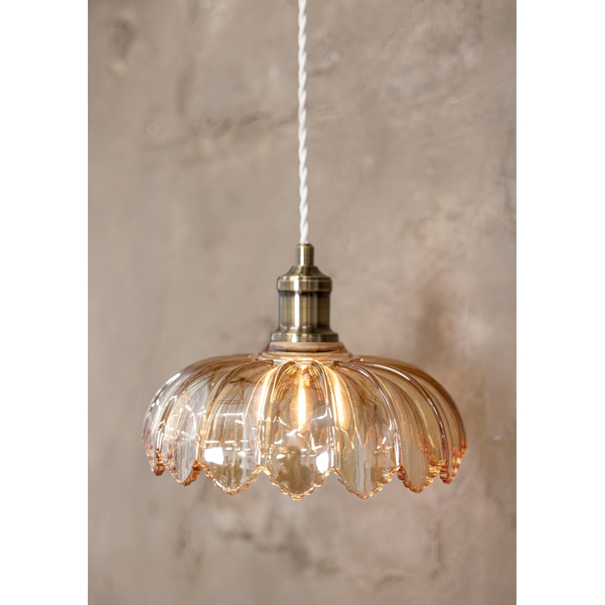 Markslöjd 108858 - Luster na sajli KURAGE 1xE27/40W/230V mesing/dimljeno bež
