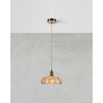 Markslöjd 108858 - Luster na sajli KURAGE 1xE27/40W/230V mesing/dimljeno bež