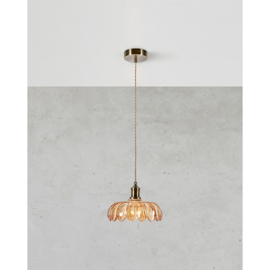 Markslöjd 108858 - Luster na sajli KURAGE 1xE27/40W/230V mesing/dimljeno bež