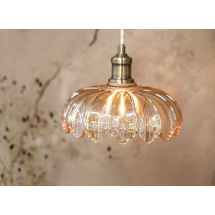 Markslöjd 108858 - Luster na sajli KURAGE 1xE27/40W/230V mesing/dimljeno bež