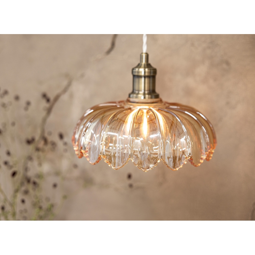 Markslöjd 108858 - Luster na sajli KURAGE 1xE27/40W/230V mesing/dimljeno bež