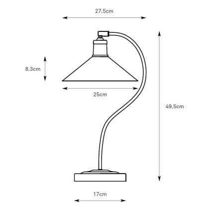 Markslöjd 108863 - Stona lampa VELA 1xE27/40W/230V mesing/bela