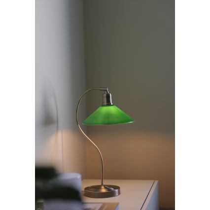 Markslöjd 108864 - Stona lampa VELA 1xE27/40W/230V mesing/zelena