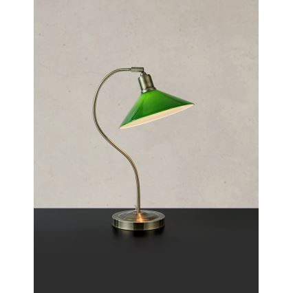 Markslöjd 108864 - Stona lampa VELA 1xE27/40W/230V mesing/zelena