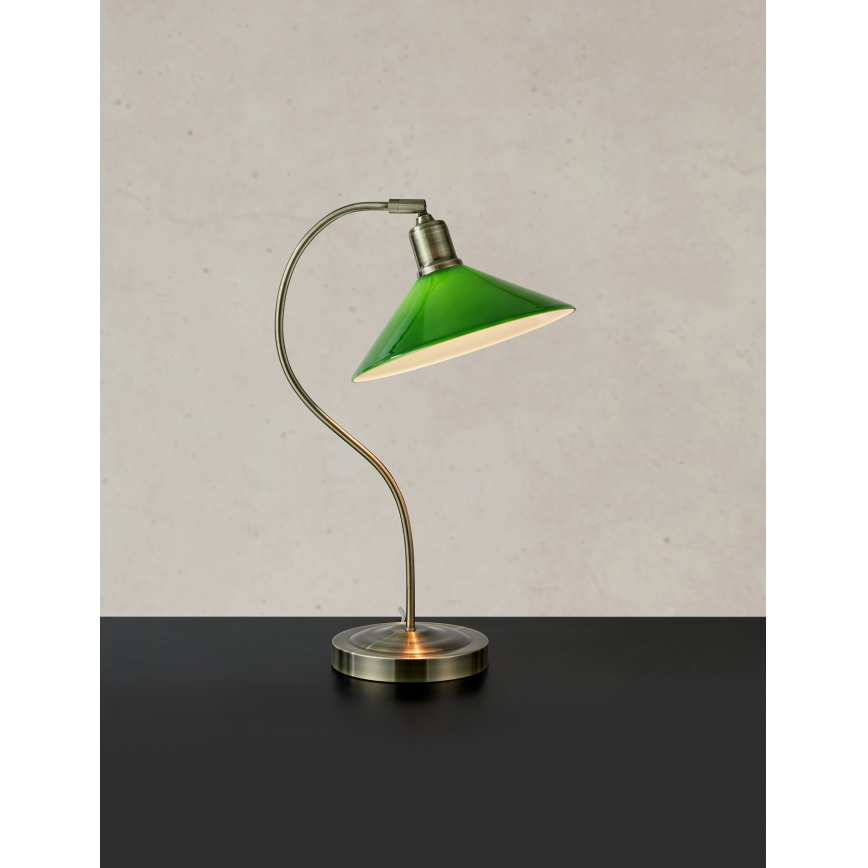 Markslöjd 108864 - Stona lampa VELA 1xE27/40W/230V mesing/zelena