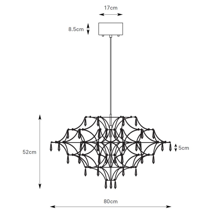 Markslöjd 108870 - EFESOS LED kristalni luster na sajli, prigušiva, LED/25W/230V, prečnika 80 cm