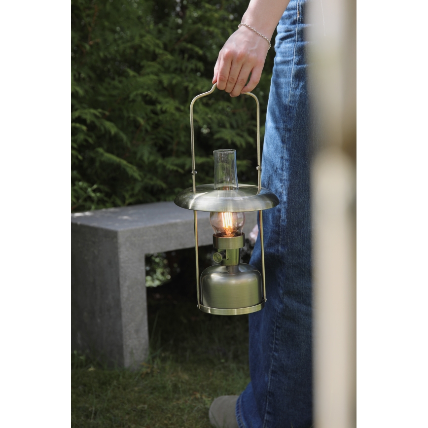 Markslöjd 108894 - FANOS LED prigušiva stona lampa za spoljašnju upotrebu, punjiva, 2,5W/3,7V, 4000 mAh, IP44, mesing