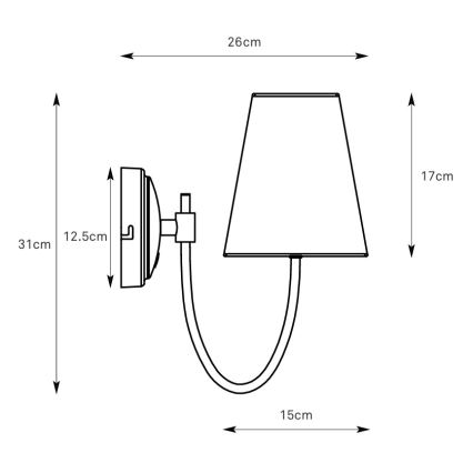 Markslöjd 108908 - Zidna lampa AMAR 1xE14/40W/230V bela/mesing