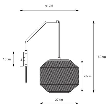 Markslöjd 108957 - Zidna lampa ASUKA 1xE27/60W/230V krem/crna