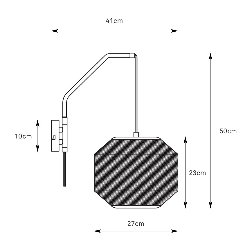 Markslöjd 108957 - Zidna lampa ASUKA 1xE27/60W/230V krem/crna