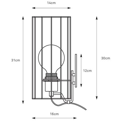 Markslöjd 108960 - Zidna lampa HIKARI 1xE27/60W/230V bela/crna