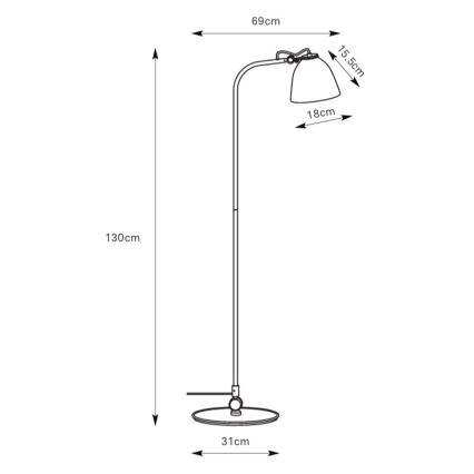 Markslöjd 108966 - Podna lampa TILT 1xE27/60W/230V siva