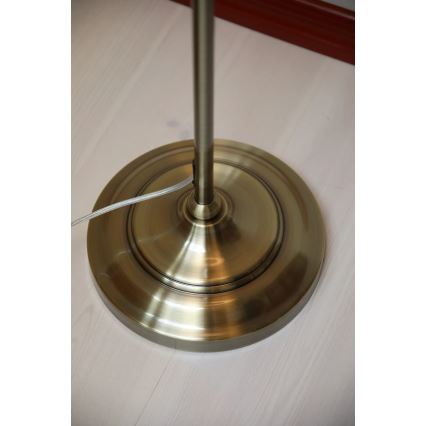 Markslöjd 108972 - Podna lampa OXFORD 1xE14/40W/230V bela/mesing