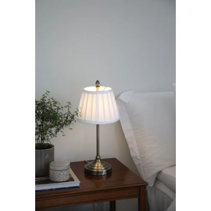 Markslöjd 108973 - Stona lampa OXFORD 1xE14/40W/230V bela/mesing