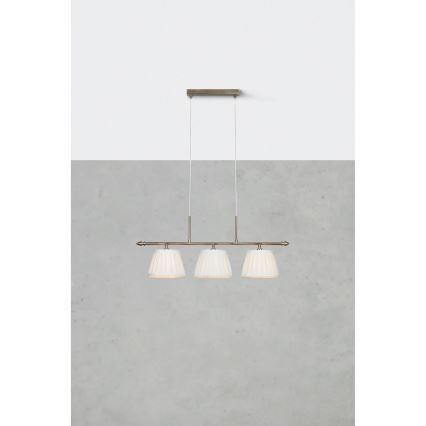 Markslöjd 108975 - Luster na sajli OXFORD 3xE14/40W/230V mesing/bela