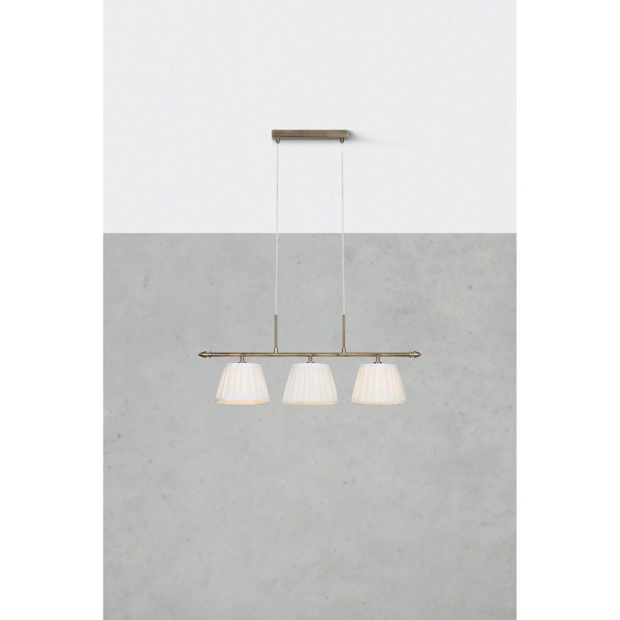 Markslöjd 108975 - Luster na sajli OXFORD 3xE14/40W/230V mesing/bela