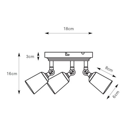 Markslöjd 108980 - Spot svetiljka TINY 3xGU10/7W/230V mesing