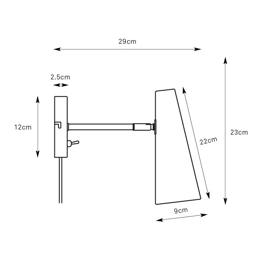 Markslöjd 108992 - Zidna lampica PEAK 1xE14/40W/230V siva