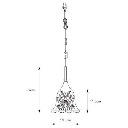 Markslöjd 109011 - Luster na sajli LUNA 1xE14/40W/230V mesing