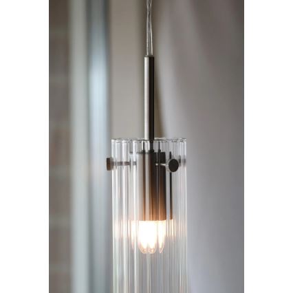 Markslöjd 109013 - Luster na sajli TIBIA 1xE14/40W/230V transparentno/mesing