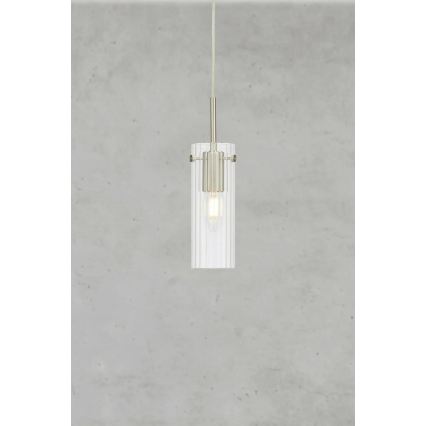 Markslöjd 109013 - Luster na sajli TIBIA 1xE14/40W/230V transparentno/mesing