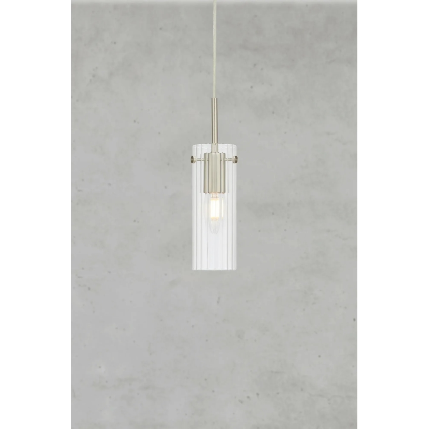 Markslöjd 109013 - Luster na sajli TIBIA 1xE14/40W/230V transparentno/mesing